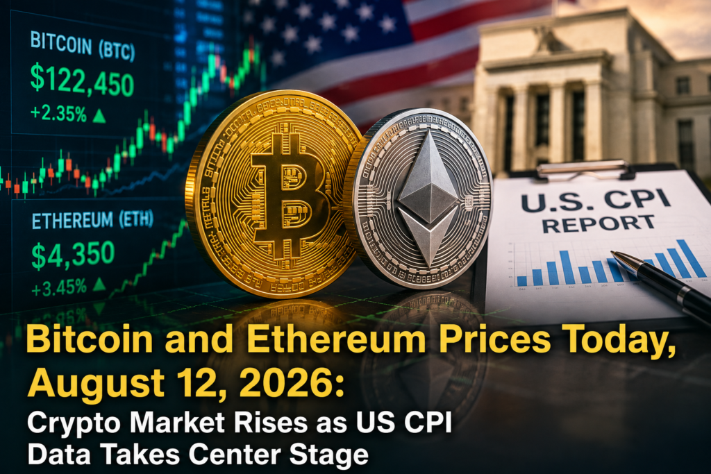 Bitcoin and Ethereum Prices Today, August 12, 2026: Crypto Market Rises as US CPI Data Takes Center Stage