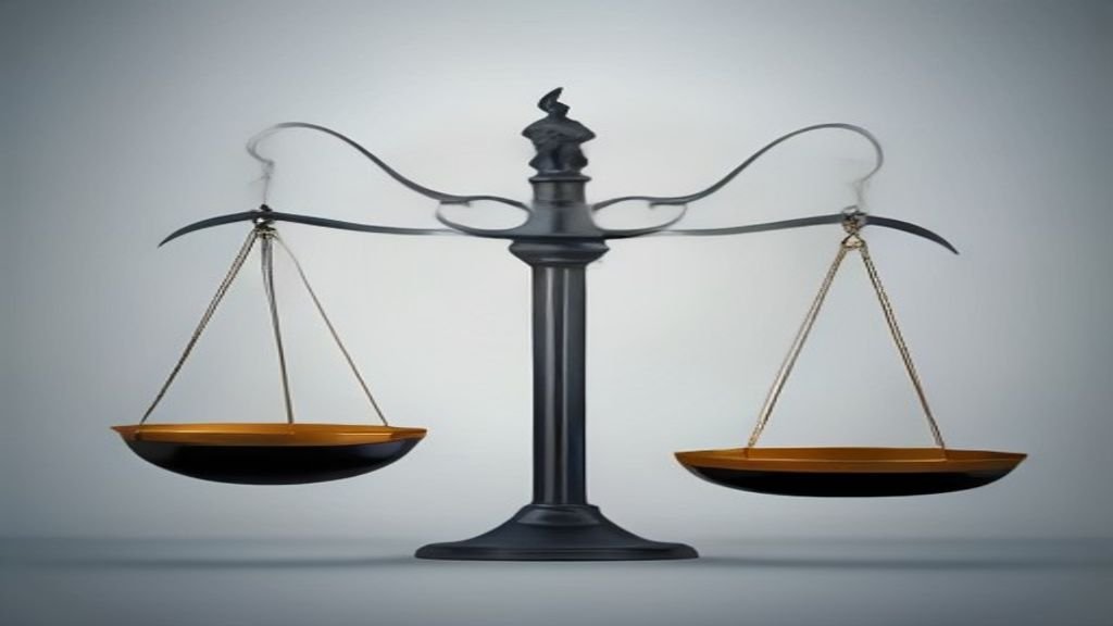 A clean minimal illustration depicting the scales of justice balanced against a subtle brain icon symbolizing mental health legal defenses.